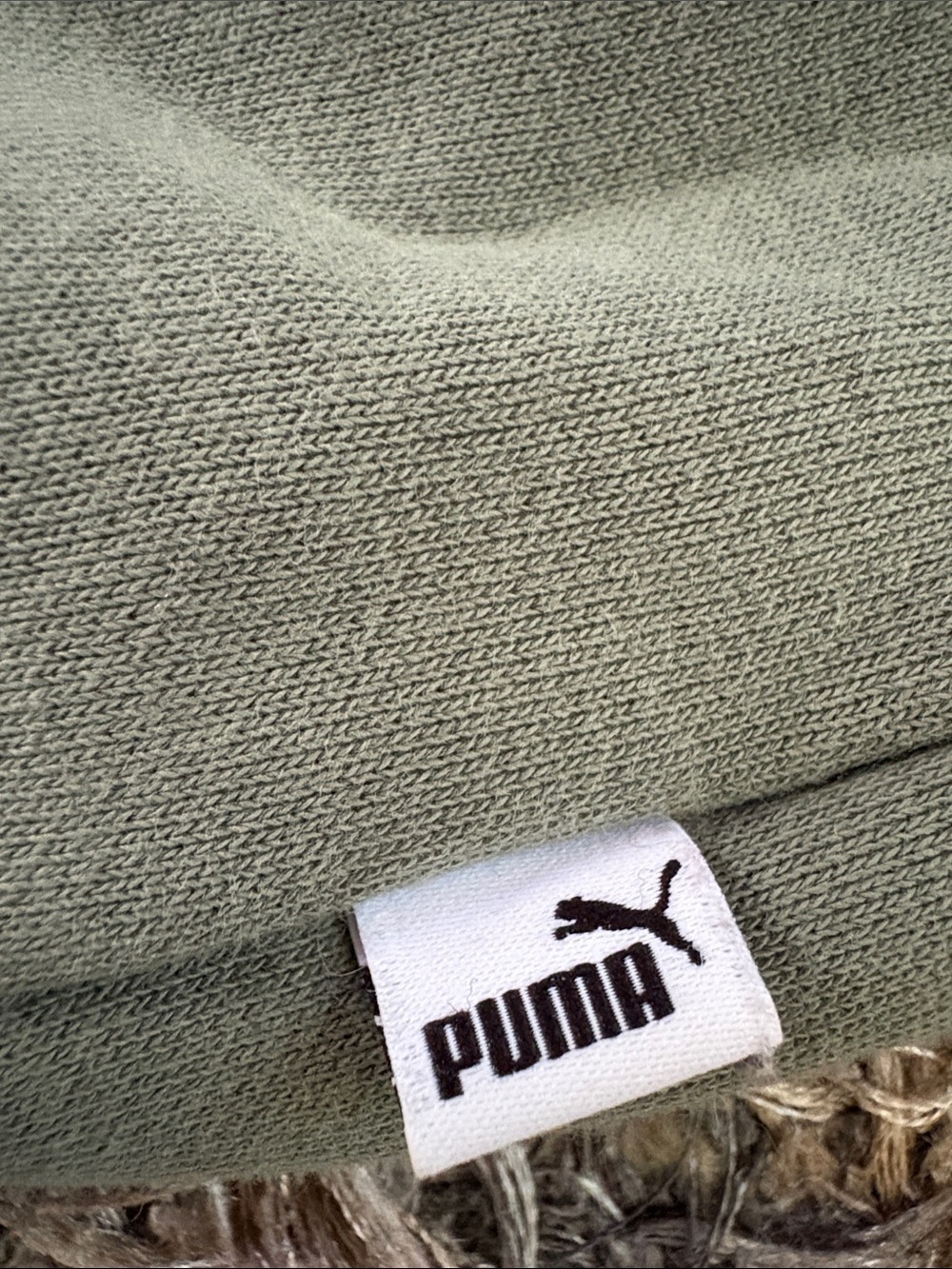 Puma Olive Green Hoodie with Light Pink Puma Logo Size M - Picture 6 of 7
